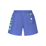 North Sails Blue Cotton Swimwear with elastic waist, back pocket, and logo detailing