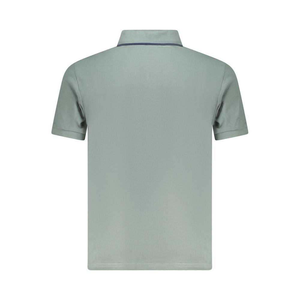 North Sails Green Cotton Men Polo Shirt, back view of classic short sleeve design with contrasting details and iconic logo.