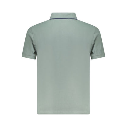 North Sails Green Cotton Men Polo Shirt, back view of classic short sleeve design with contrasting details and iconic logo.
