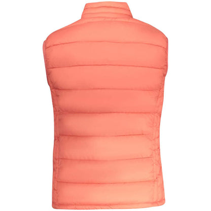 Back view of North Sails Pink Polyamide Women Jacket showcasing vibrant color and sleeveless design.
