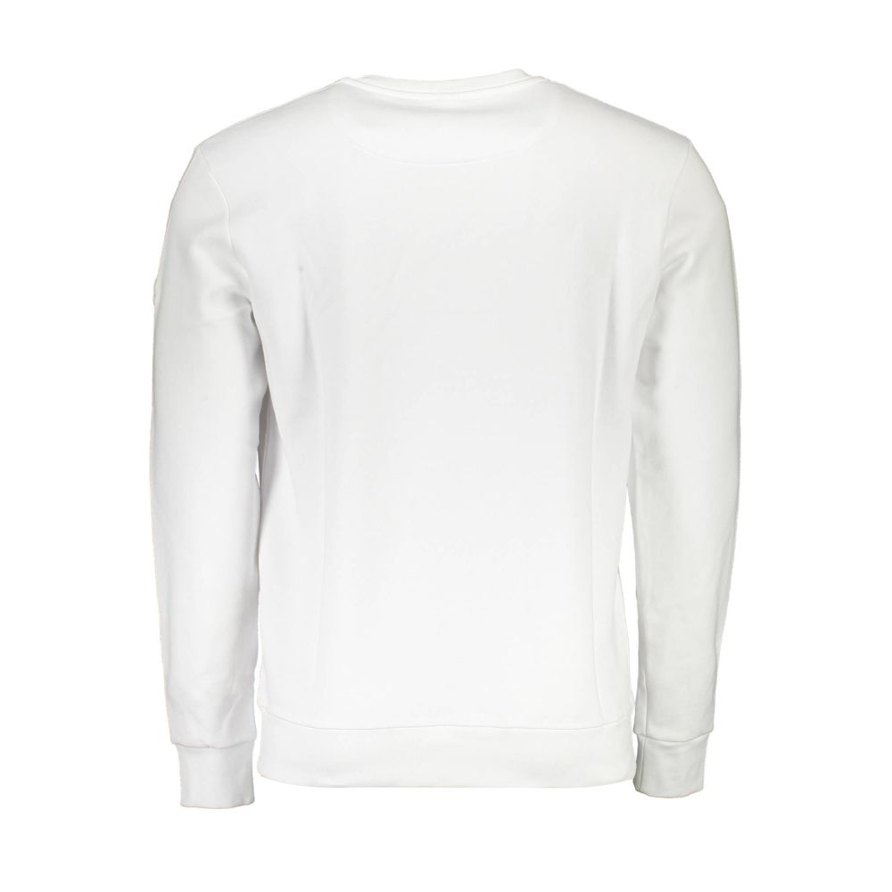 Back view of North Sails White Cotton Men's Sweater showcasing its elegant design and comfortable fit.