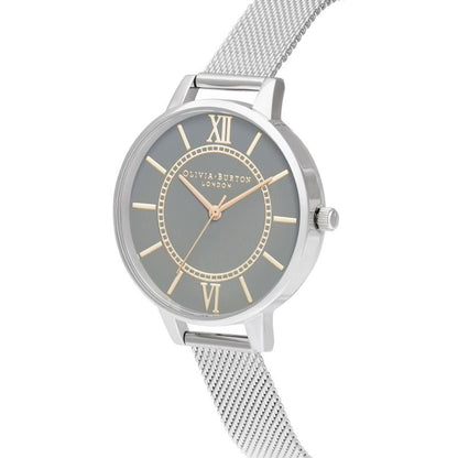Olivia Burton Silver Stainless Steel Dress Watch