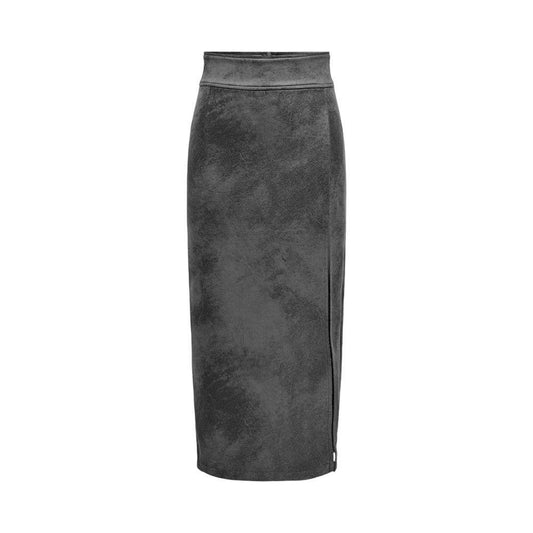 Only Gray Artificial Leather Skirt ON-15562700136-IT40|S
