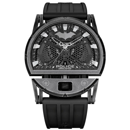 POLICE WATCHES Mod. PEWGN0075401 limited edition men's watch with black strap and unique dial design.