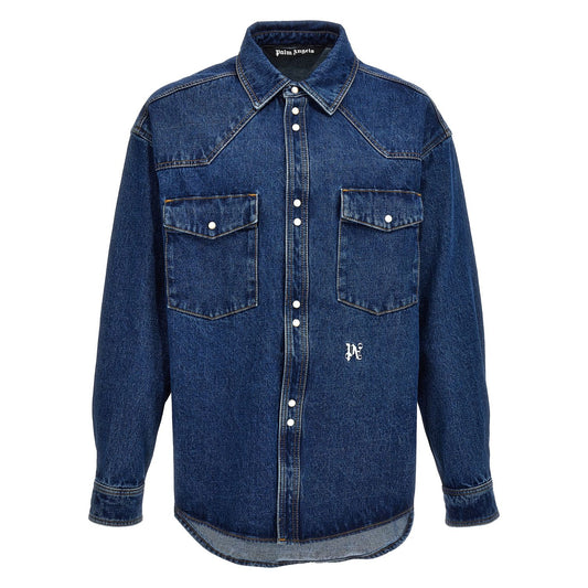 Palm Angels Blue Polyester Denim Jacket