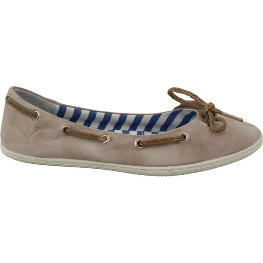 Pantofola D'Oro Beige Suede Lace Bow Loafers Ballet Flat Shoes LA8397-37