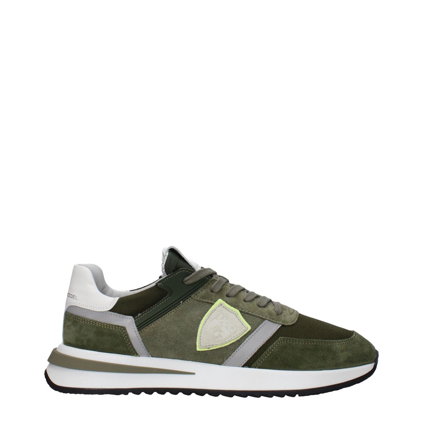 Philippe Model Green Leather Athletic Sneakers