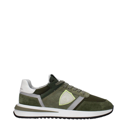 Philippe Model Green Leather Athletic Sneakers