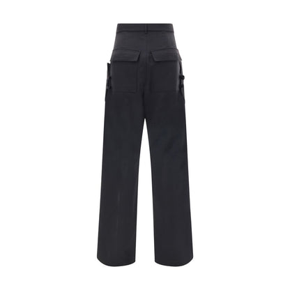 Rick Owens Black Wool Cargo Pants