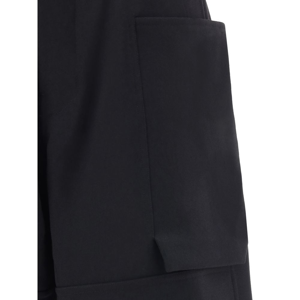 Rick Owens Black Wool Cargo Pants