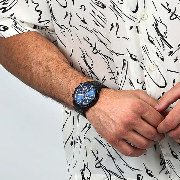 SECTOR Mod. OVERSIZE wristwatch, gent, stainless steel case, water resistant, 10 ATM, 48mm quartz chronograph, silver mineral dial