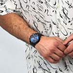 SECTOR Mod. OVERSIZE wristwatch, gent, stainless steel case, water resistant, 10 ATM, 48mm quartz chronograph, silver mineral dial