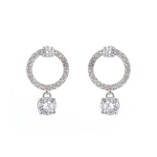 SWAROVSKI Mod. 5563278 earrings for ladies, silver 925°, quartz movement, 3 ATM water resistant, in official box, 30 mm case