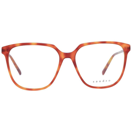 Sandro Brown Women Glasses Frame, butterfly style, metal & plastic full-rim, size 48-17-135, includes branded case, no spring hinge.
