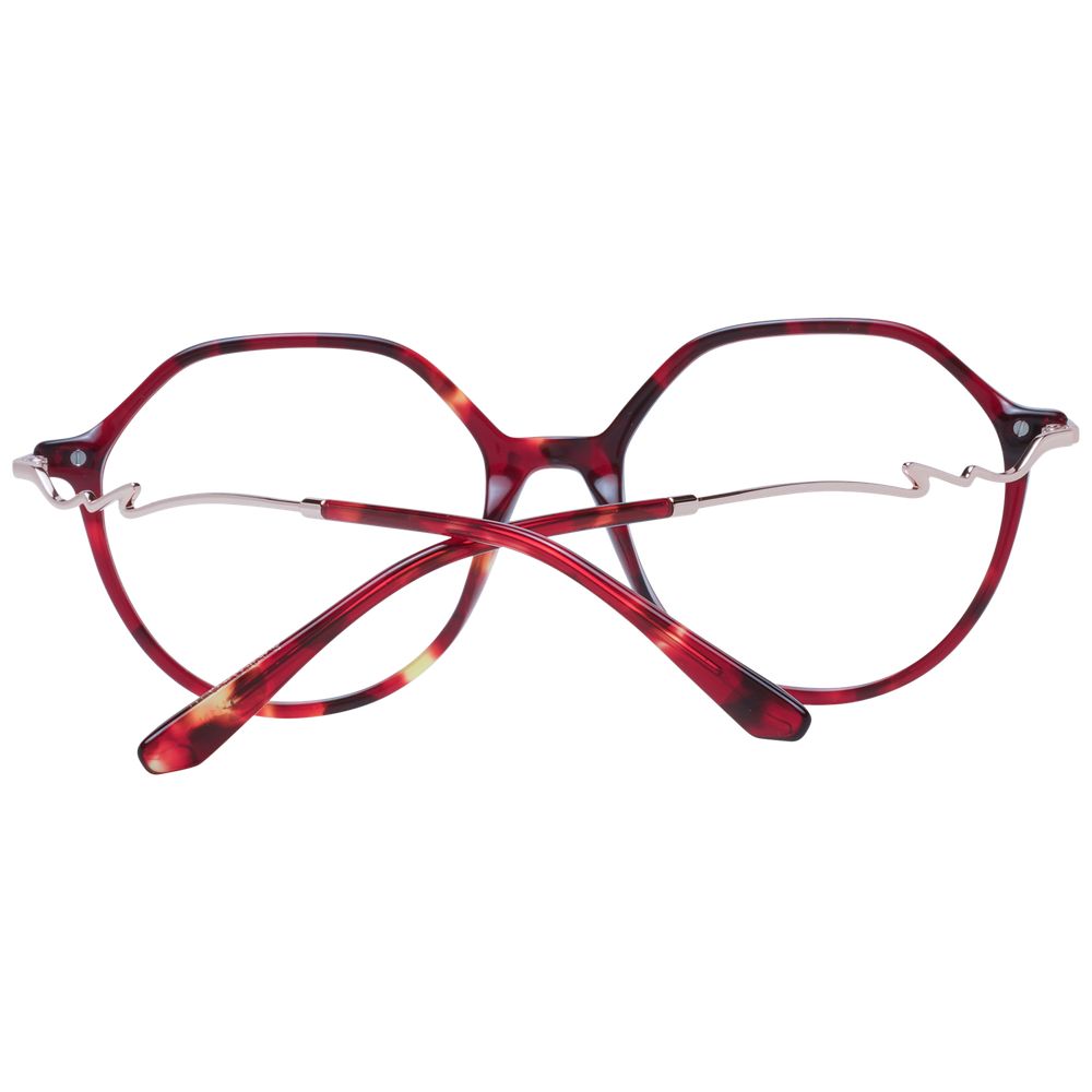 Sandro Red Acetate Glasses (Frames), full-rim style with round red frames for women, 52-17-140 size, includes branded case.