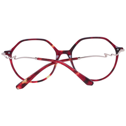 Sandro Red Acetate Glasses (Frames), full-rim style with round red frames for women, 52-17-140 size, includes branded case.