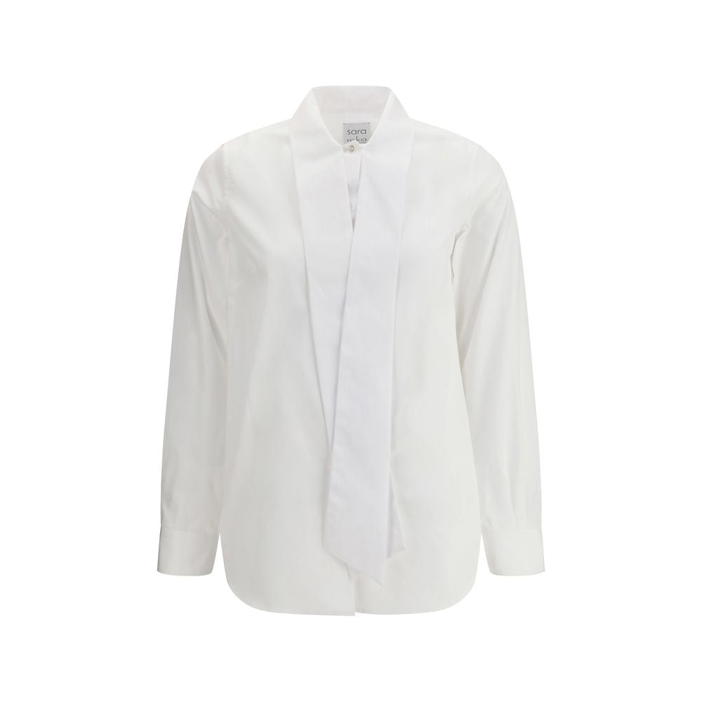 Sara Roka White Cotton Dress Shirt