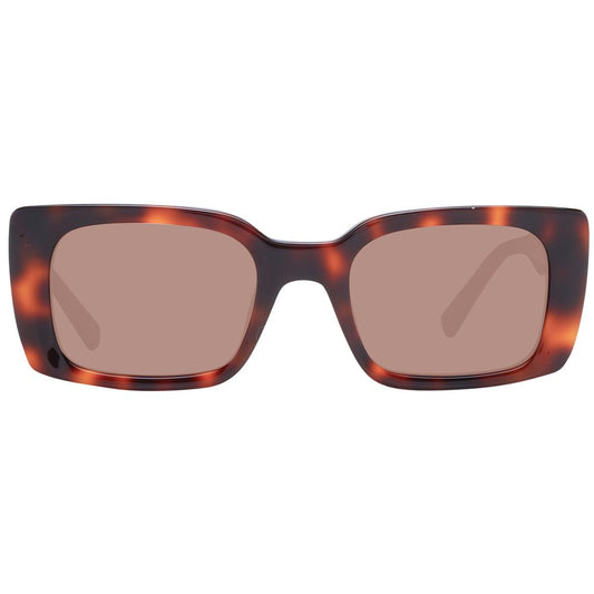 Sting Brown Unisex Sunglass with full-rim acetate frame and plastic lenses in a classic rectangle style, ideal for 100% UVA & UVB protection.