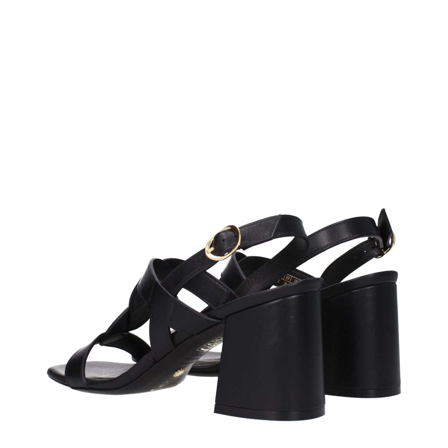 Stuart Weitzman Black Leather Platform Sandals with buckle closure and mid heels, featuring a stylish open toe design for casual wear.