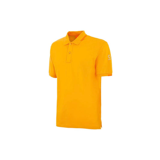 Suns Orange Cotton Polo Shirt with ribbed collar and logo on sleeve