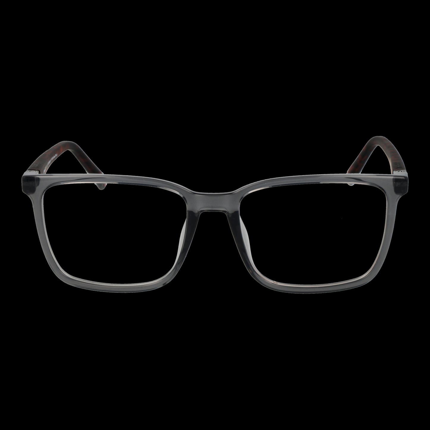 Front view of TIMBERLAND MOD. TB1781-H 56020 gent's eyeglasses with transparent frame on black background.