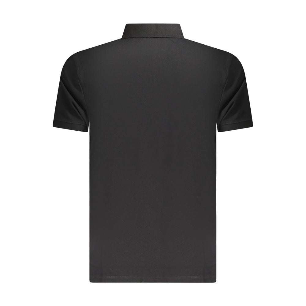 Back view of Timberland Black Cotton Men Polo Shirt, slim-fit design with two-button placket, 100% premium cotton for a sophisticated look.