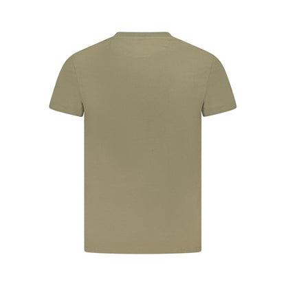 Back view of the Timberland Green Cotton Men Shirt showcasing slim fit design and lush green color