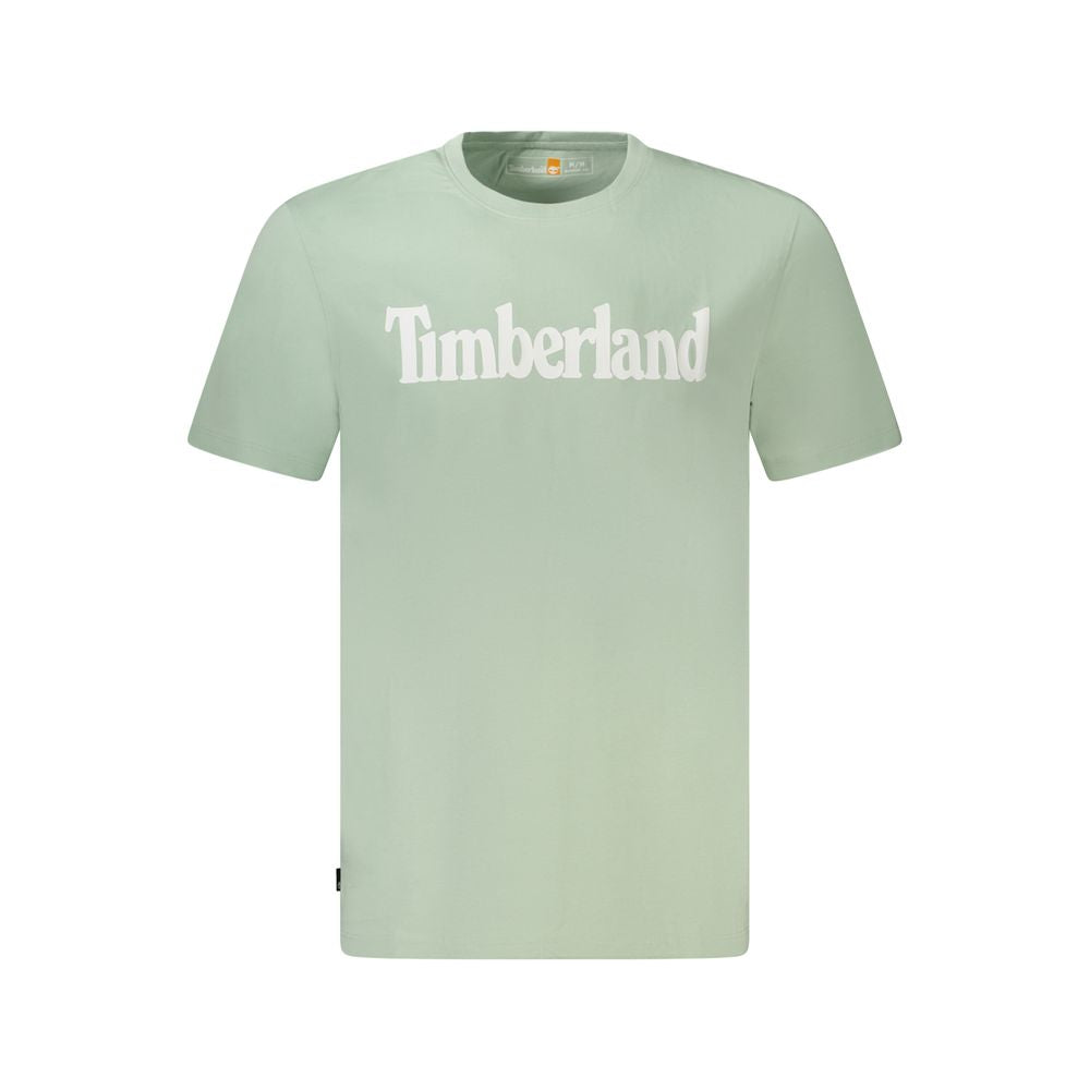 Timberland Green Cotton T-Shirt, regular fit, short sleeve with wordmark logo, 100% organic cotton, crew neck.
