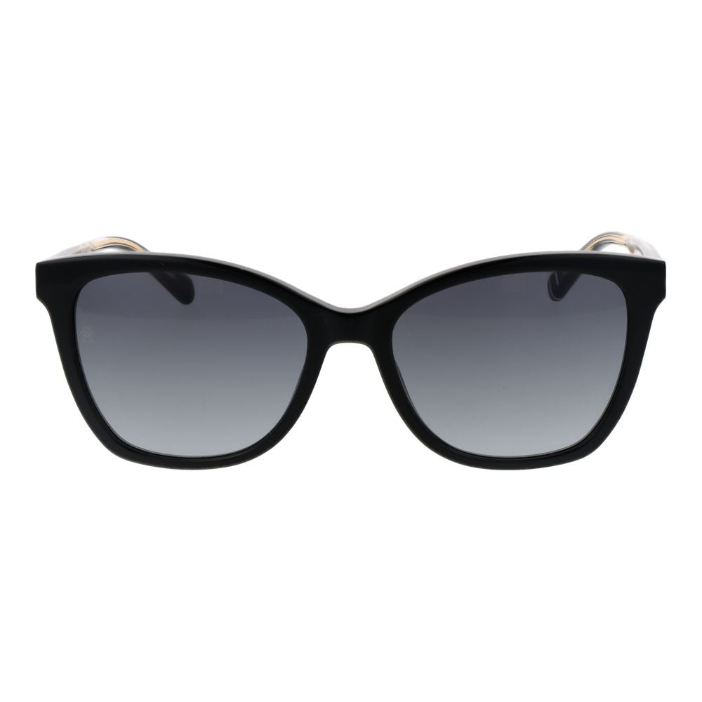 Tommy Hilfiger Black Women Sunglass with acetate cat eye frame and gradient grey lenses, 100% UVA & UVB protection.