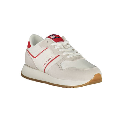 Tommy Hilfiger Red Leather Women Sneaker with iconic logo and bold contrasting details