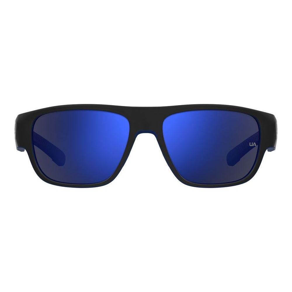 UNDER ARMOUR MOD. UA SCORCHER polyamide sunglasses for gent, front view with black frame and blue lenses.