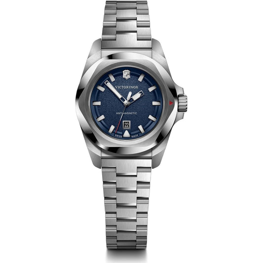 Alt Tag: VICTORINOX WATCHES Mod. V242038 featuring a blue dial and stainless steel bracelet.
