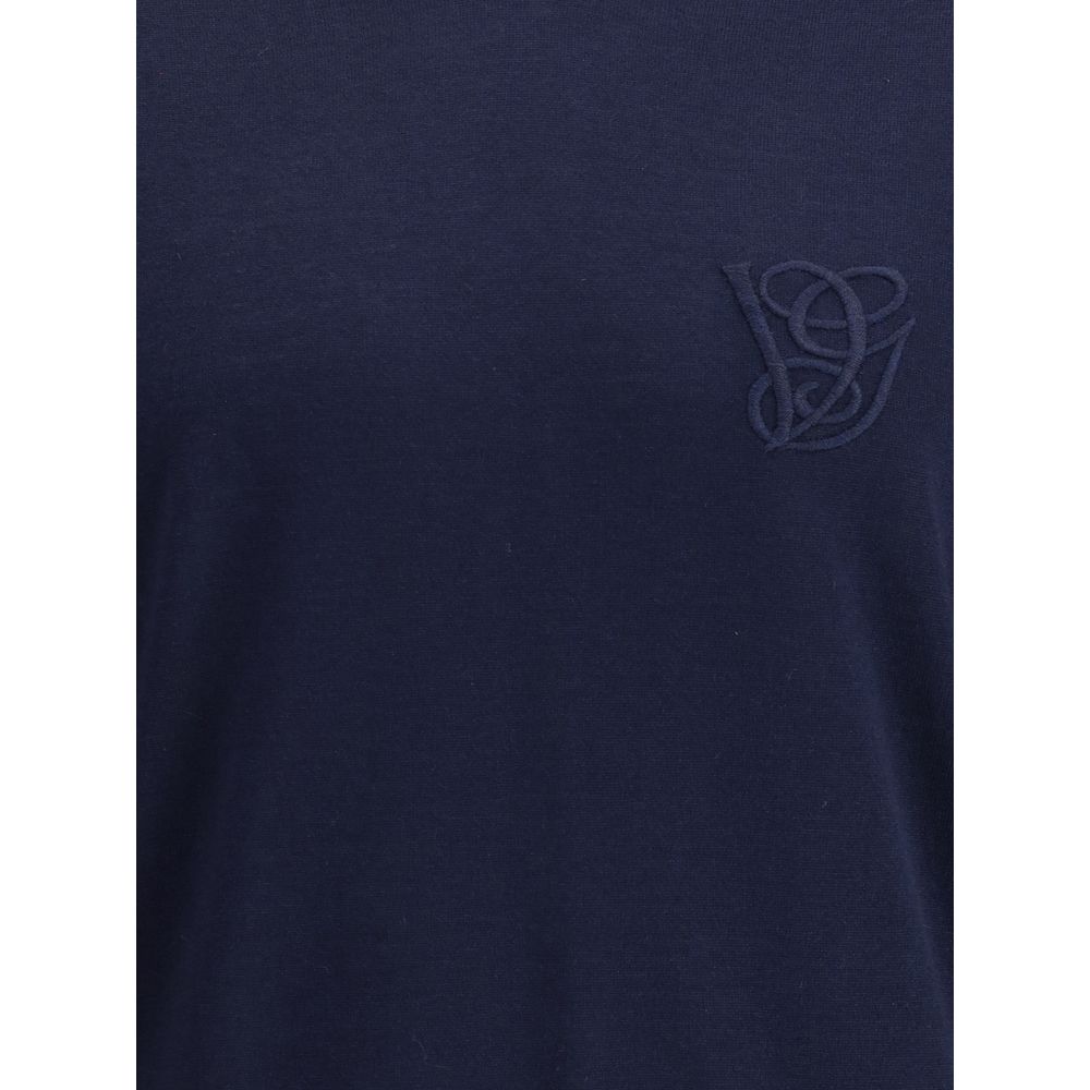 Valentino Blue Fleece Wool Turtleneck