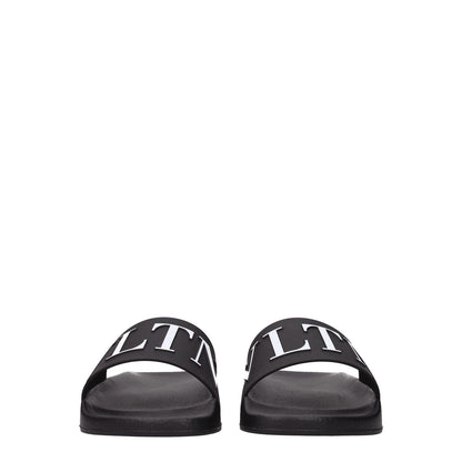 Valentino Garavani Black Cotton Slippers