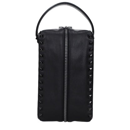 Valentino Garavani Black Leather Clutch Bag