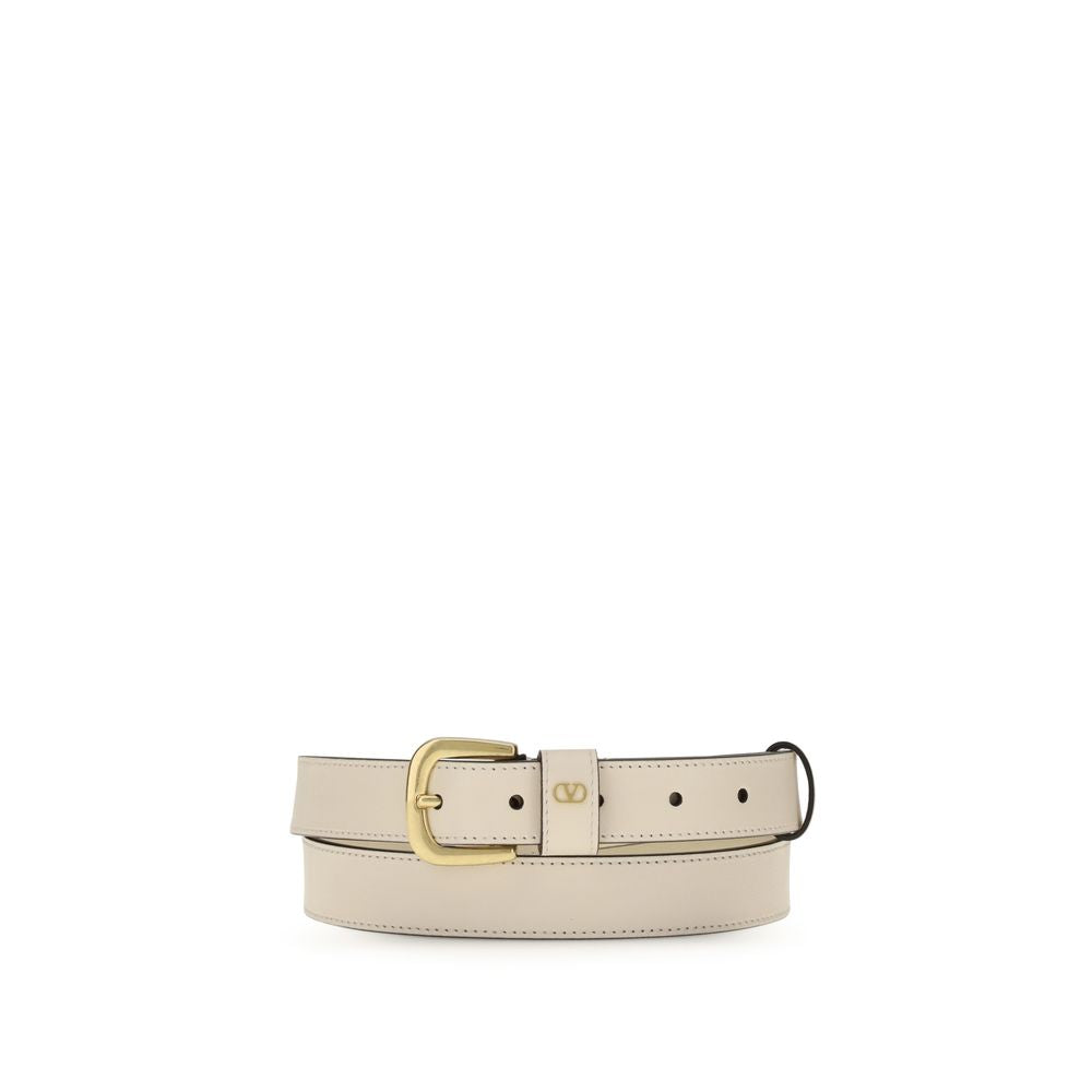 Valentino Garavani White Leather Regular Belt