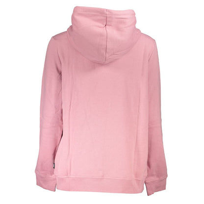 Vans Pink Cotton Women Sweater - Back View of Trendy Hoodie in Soft Cotton Blend