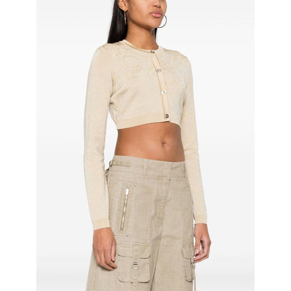 Versace Barocco lurex cropped cardigan Topwear