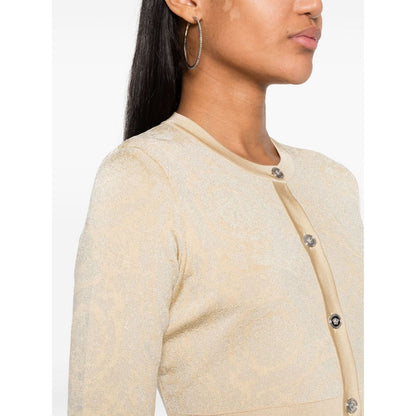 Versace Barocco lurex cropped cardigan Topwear