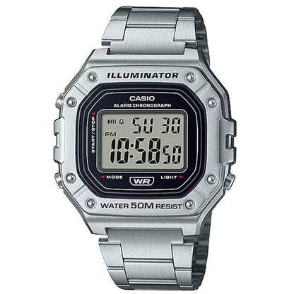CASIO TIMELESS COLLECTION Mod. SPORT ILLUMINATOR WR 50M. ALARM. CHRONOGRAPH - SILVER - METAL SERIE