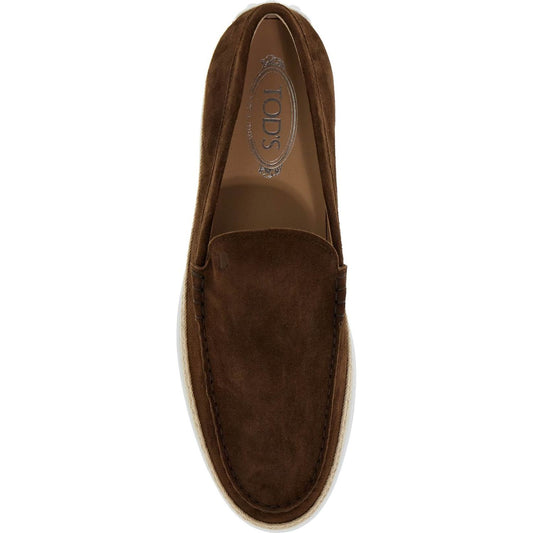 Tod'S suede slip-on with rafia insert