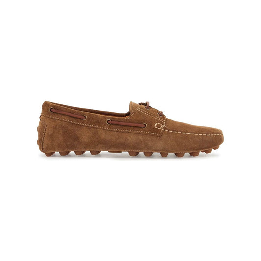 Tod'S light walnut leather driving moccasin made in italy