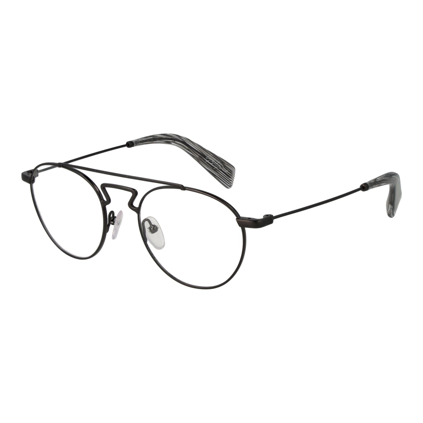 YOHJI YAMAMOTO MOD. YY3004 50902 Gent eyeglasses with sleek black frame and round lenses.