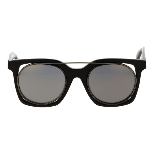 Yohji Yamamoto Brown Unisex Sunglass with grey mirrored lenses and brown monel frame, offering 100% UVA & UVB protection.