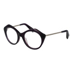 Yohji Yamamoto Purple Women Glasses Frame, round style, full-rim, metal and plastic, demo lenses, size 51-20-140 with branded soft case.
