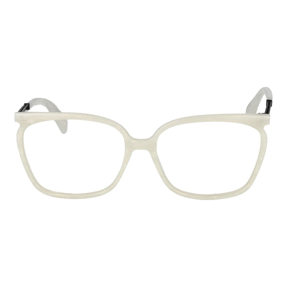 Yohji Yamamoto White Women Glasses Frame in full-rim style with white plastic rectangular lenses and 58-16-145 size.