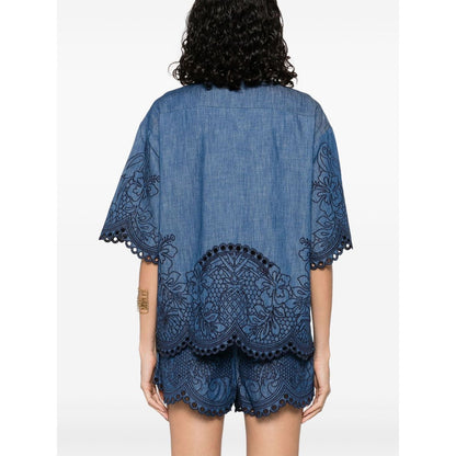 Zimmermann Coco Embroidered Denim Shirt Shirts