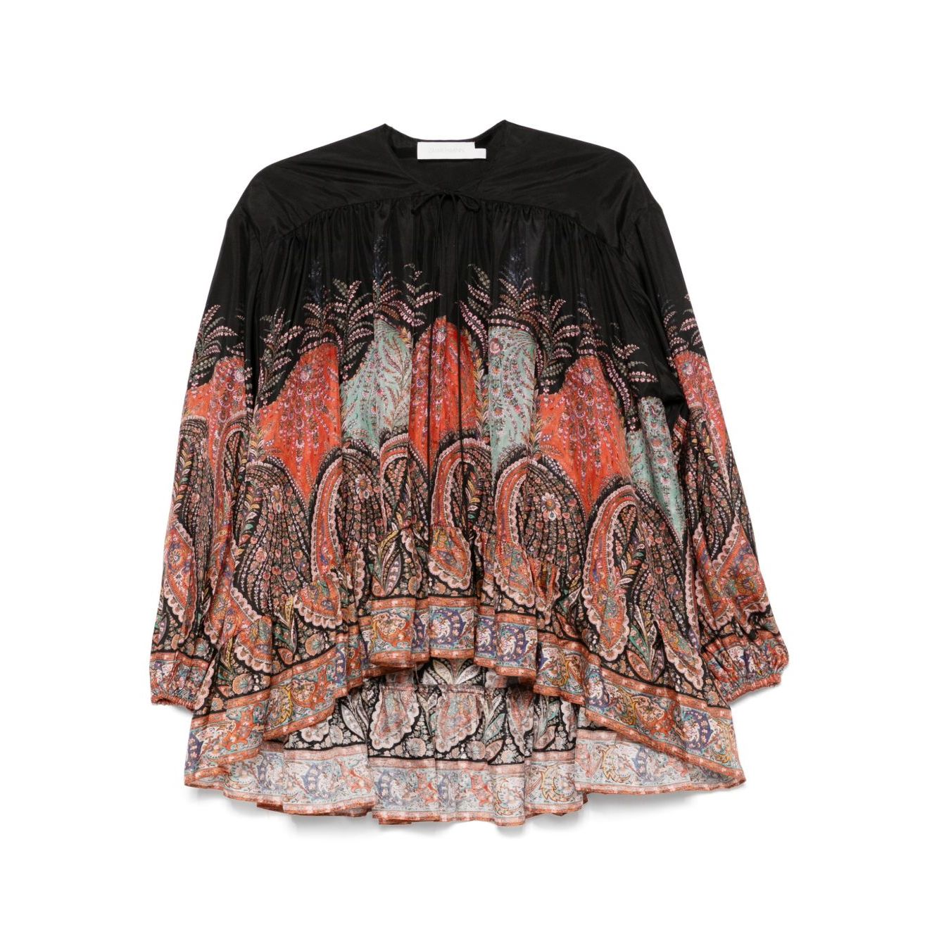 Zimmermann Rhiannon Ruffle Blouse with Puff Sleeves