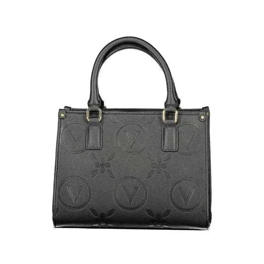 Valentino Bags black polyethylene women's handbag with adjustable shoulder straps and elegant detailing.
