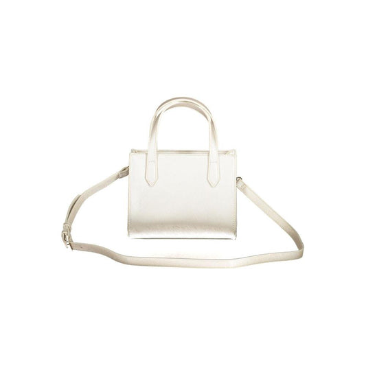 Valentino Bags gray polyethylene women's handbag with detachable strap, showcasing a sleek, modern design, perfect for versatile styling.
